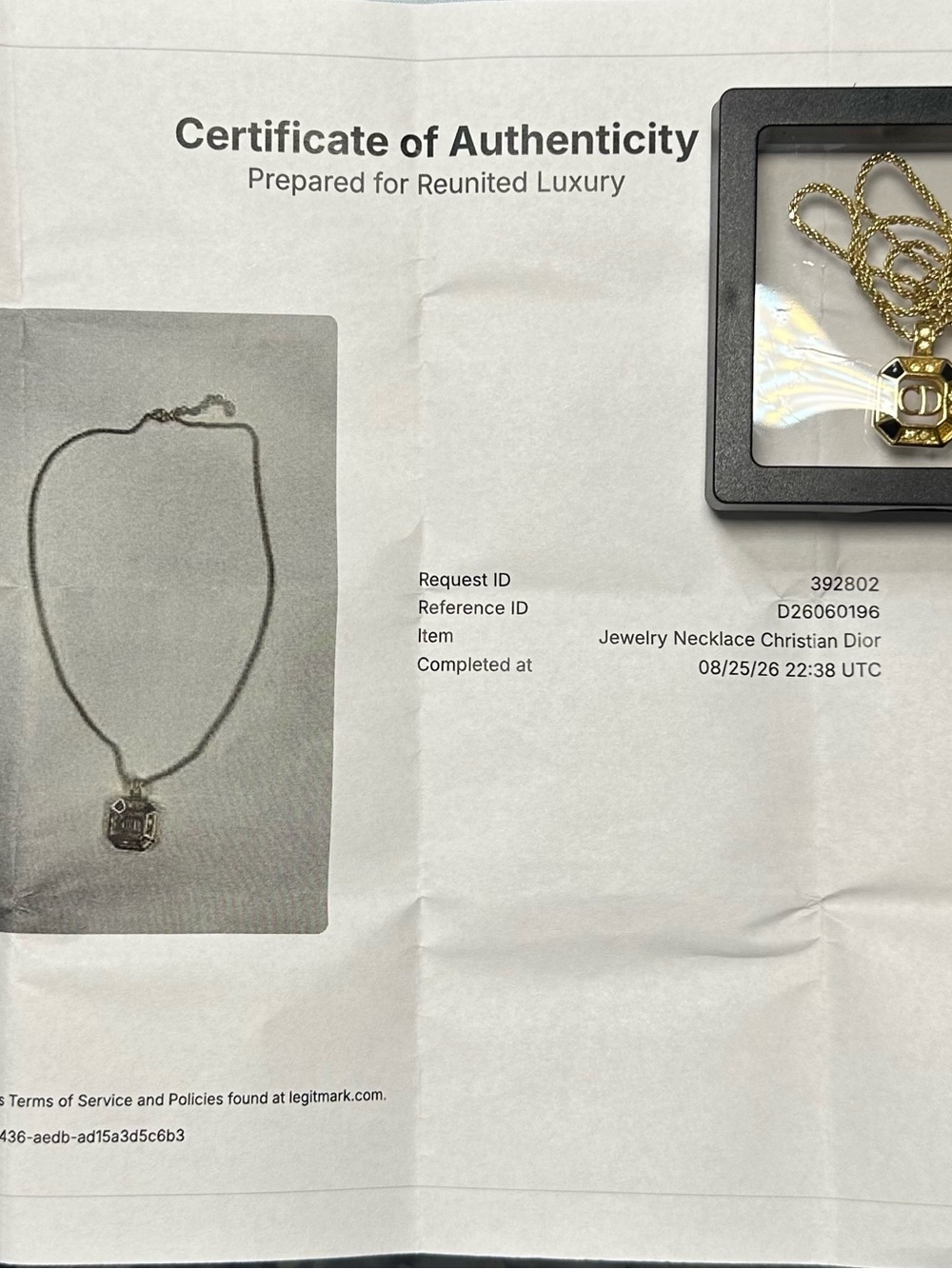Authentic Christian Dior Vintage CD Pendant Necklace – Certificate Included